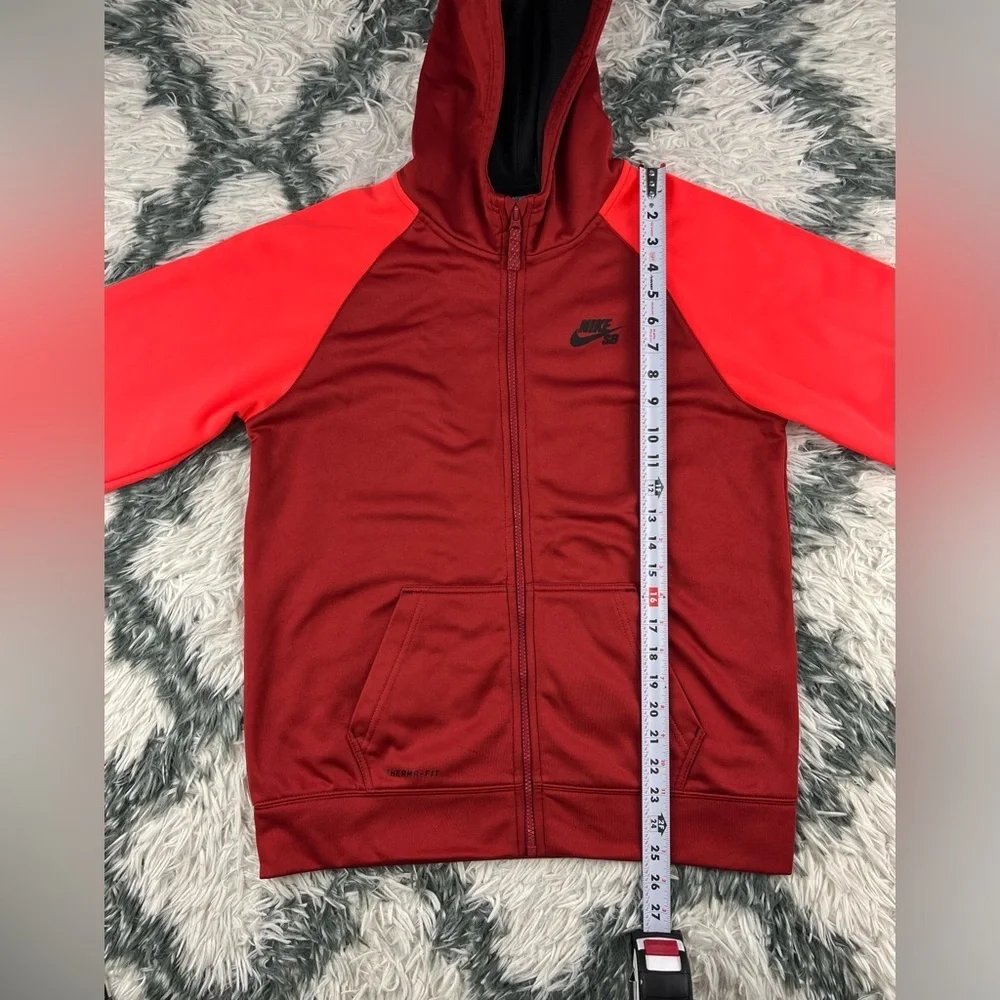 Nike SB Kids Boys Full Zip Hoodie Sweatshirt Size XL 13-15 Burgundy